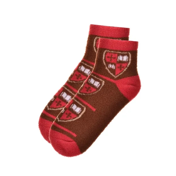 Custom Knit Plush Fuzzy Quarter Crew Socks - Custom Knit Plush Fuzzy Quarter Crew Socks - Image 1 of 5