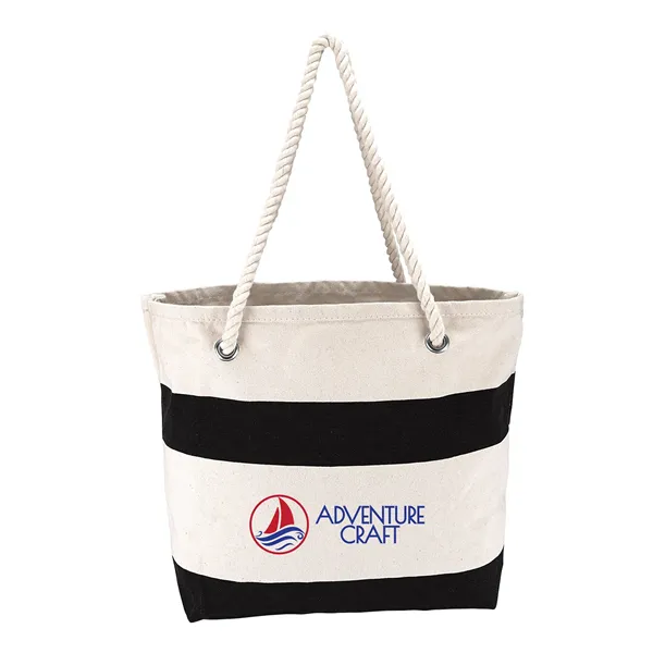 Cotton Resort Tote Bag with Rope Handle - Cotton Resort Tote Bag with Rope Handle - Image 1 of 5