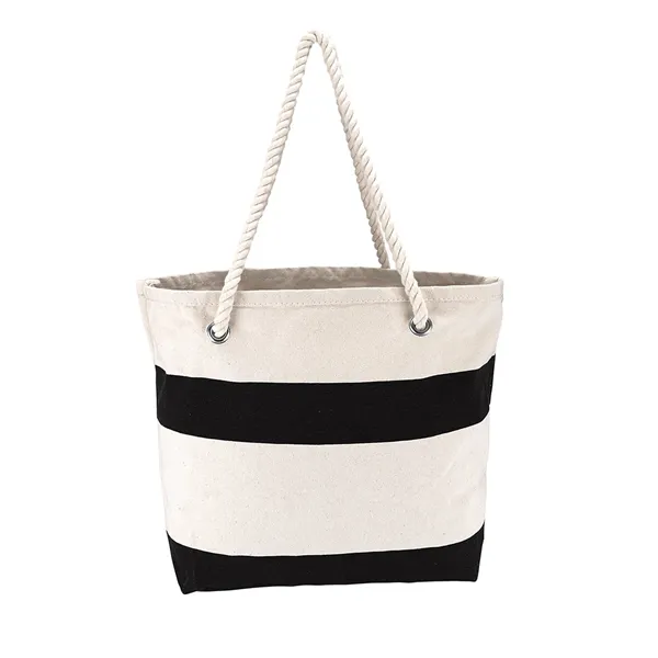 Cotton Resort Tote Bag with Rope Handle - Cotton Resort Tote Bag with Rope Handle - Image 2 of 5
