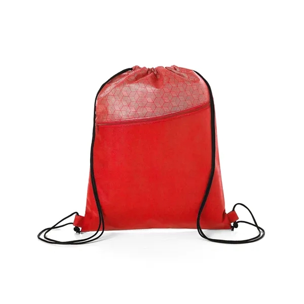 Hexagon Pattern Non-Woven Drawstring Backpack - Hexagon Pattern Non-Woven Drawstring Backpack - Image 3 of 3