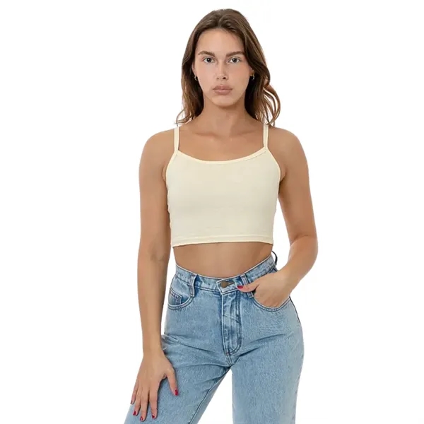 Baby Rib Spaghetti Crop Tank - Baby Rib Spaghetti Crop Tank - Image 1 of 6