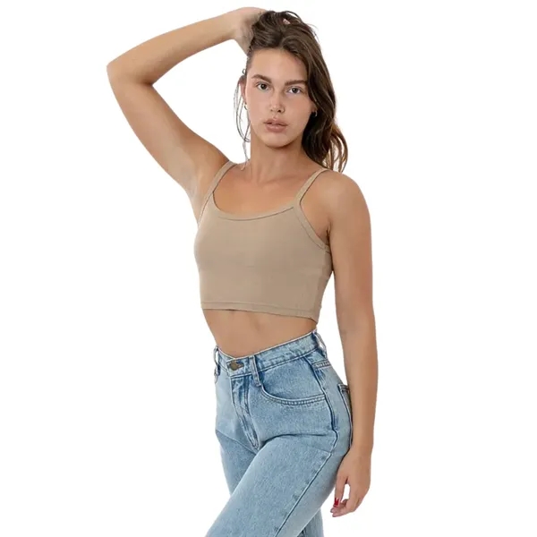 Baby Rib Spaghetti Crop Tank - Baby Rib Spaghetti Crop Tank - Image 2 of 6