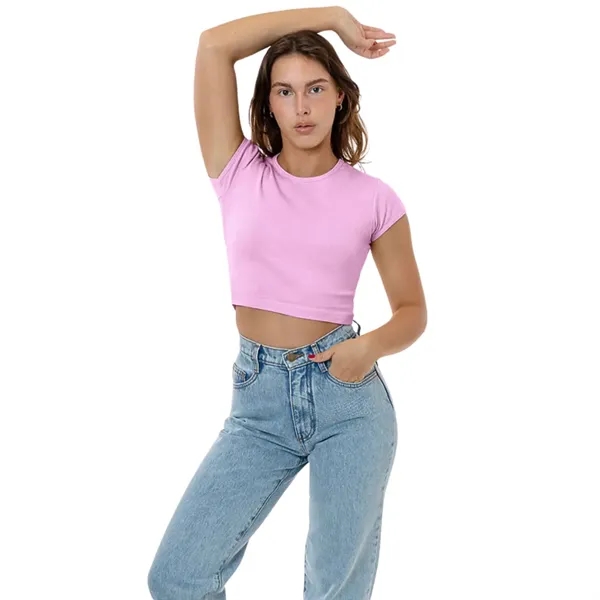 Cap Sleeve Baby Rib Crop Top - Cap Sleeve Baby Rib Crop Top - Image 2 of 21
