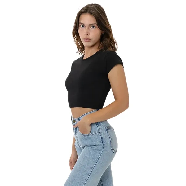 Cap Sleeve Baby Rib Crop Top - Cap Sleeve Baby Rib Crop Top - Image 3 of 21