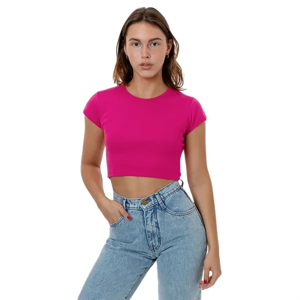 Cap Sleeve Baby Rib Crop Top - Cap Sleeve Baby Rib Crop Top - Image 7 of 21