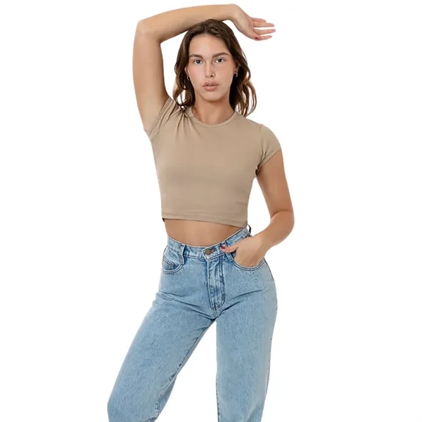 Cap Sleeve Baby Rib Crop Top - Cap Sleeve Baby Rib Crop Top - Image 9 of 21