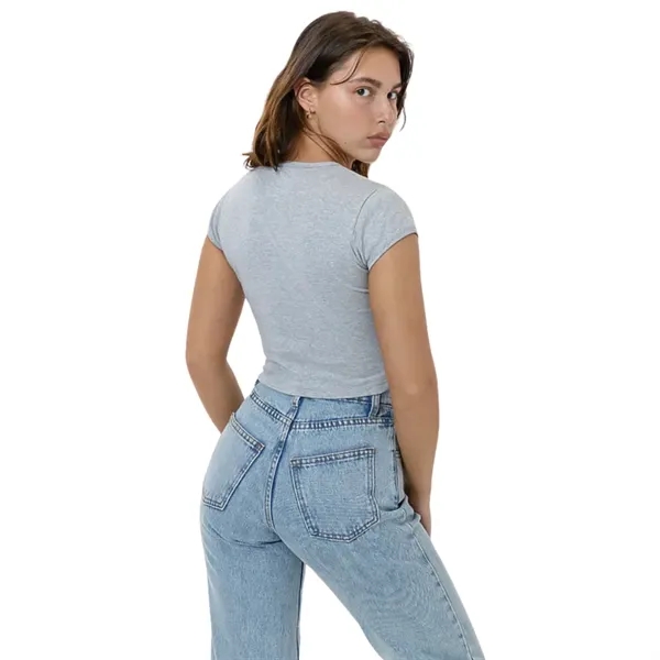 Cap Sleeve Baby Rib Crop Top - Cap Sleeve Baby Rib Crop Top - Image 10 of 21