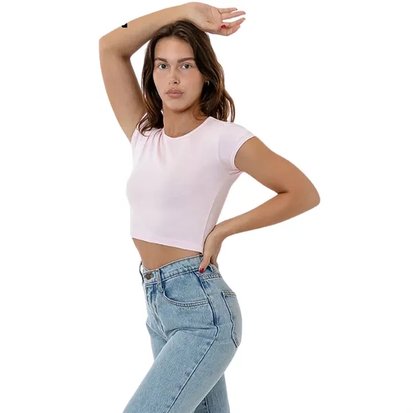 Cap Sleeve Baby Rib Crop Top - Cap Sleeve Baby Rib Crop Top - Image 11 of 21