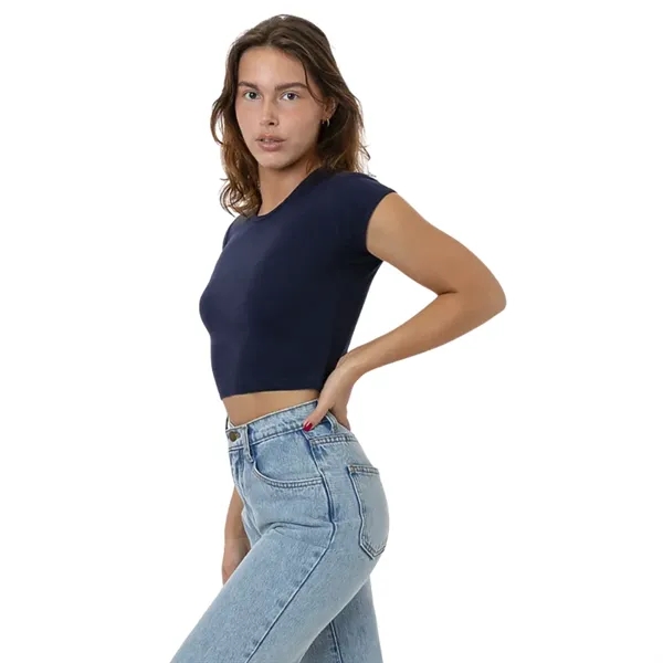 Cap Sleeve Baby Rib Crop Top - Cap Sleeve Baby Rib Crop Top - Image 12 of 21