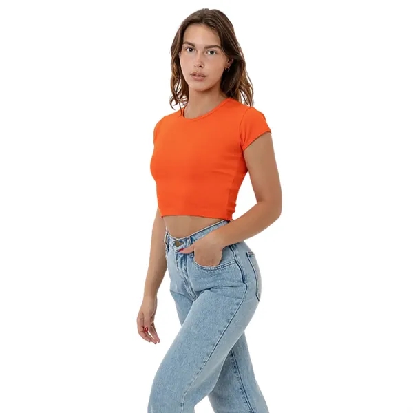 Cap Sleeve Baby Rib Crop Top - Cap Sleeve Baby Rib Crop Top - Image 13 of 21