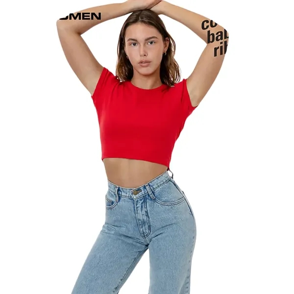 Cap Sleeve Baby Rib Crop Top - Cap Sleeve Baby Rib Crop Top - Image 14 of 21