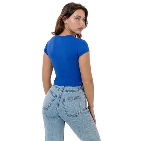 Cap Sleeve Baby Rib Crop Top - Cap Sleeve Baby Rib Crop Top - Image 15 of 21