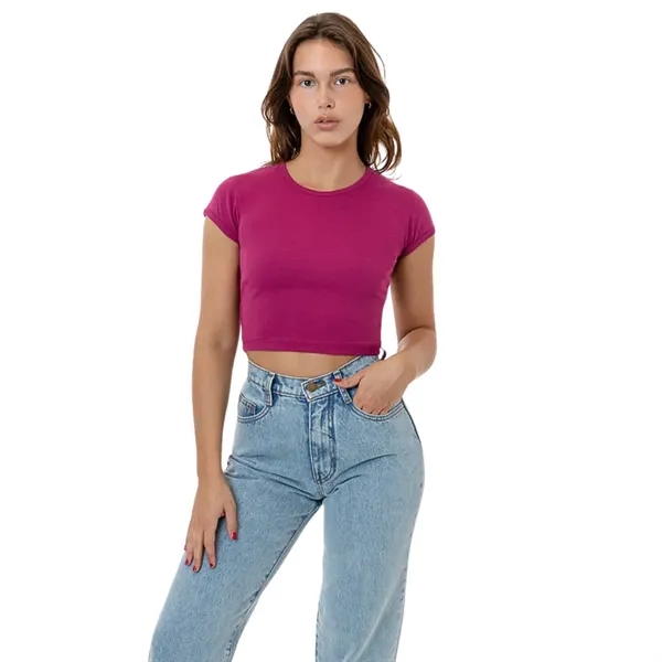 Cap Sleeve Baby Rib Crop Top - Cap Sleeve Baby Rib Crop Top - Image 16 of 21