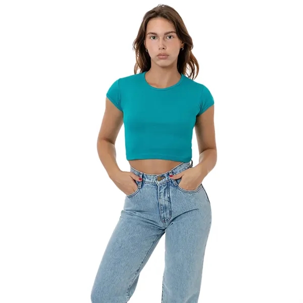 Cap Sleeve Baby Rib Crop Top - Cap Sleeve Baby Rib Crop Top - Image 17 of 21