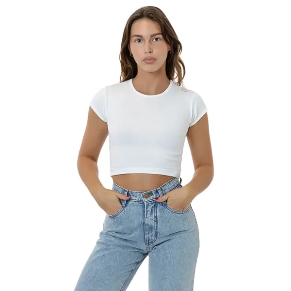 Cap Sleeve Baby Rib Crop Top - Cap Sleeve Baby Rib Crop Top - Image 19 of 21