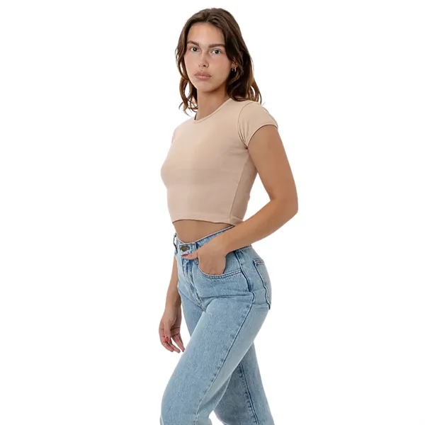 Cap Sleeve Baby Rib Crop Top - Cap Sleeve Baby Rib Crop Top - Image 20 of 21