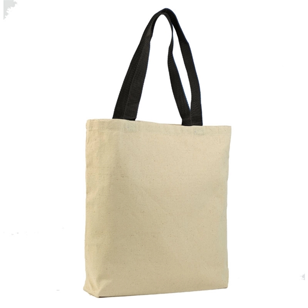 Cotton Canvas Tote with color handles - Cotton Canvas Tote with color handles - Image 1 of 10