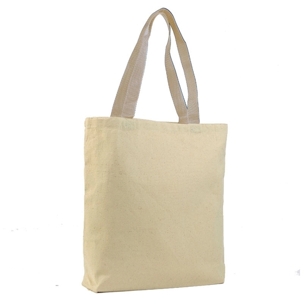 Cotton Canvas Tote with color handles - Cotton Canvas Tote with color handles - Image 2 of 10