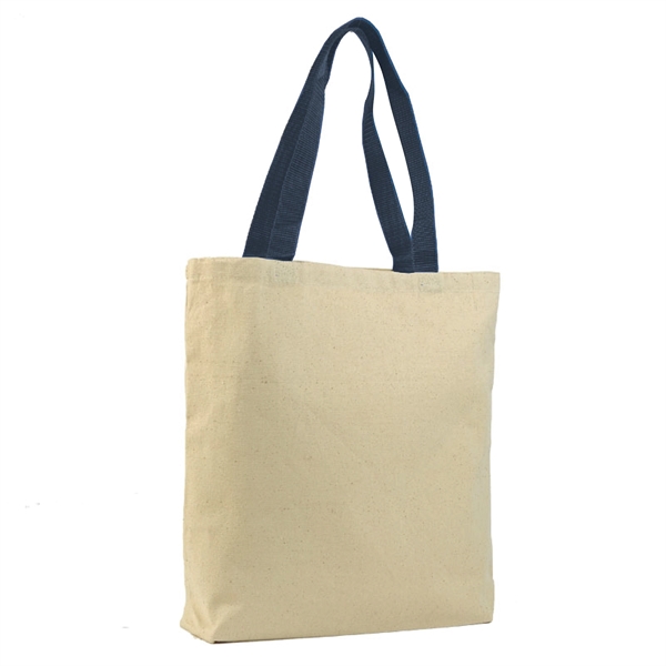 Cotton Canvas Tote with color handles - Cotton Canvas Tote with color handles - Image 6 of 10