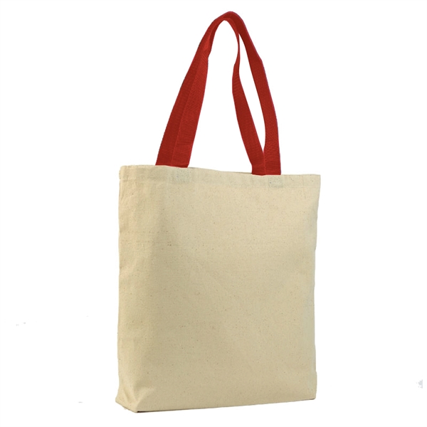 Cotton Canvas Tote with color handles - Cotton Canvas Tote with color handles - Image 7 of 10