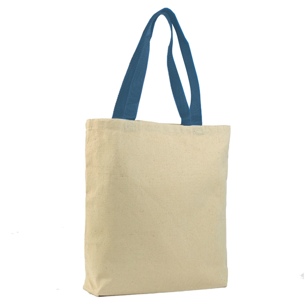 Cotton Canvas Tote with color handles - Cotton Canvas Tote with color handles - Image 8 of 10