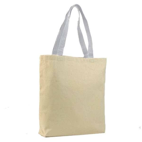 Cotton Canvas Tote with color handles - Cotton Canvas Tote with color handles - Image 9 of 10