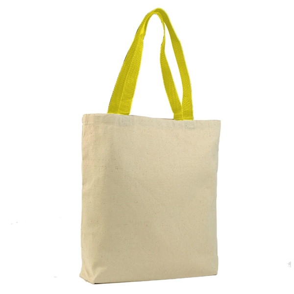 Cotton Canvas Tote with color handles - Cotton Canvas Tote with color handles - Image 10 of 10