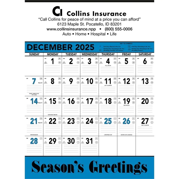 Triumph® Calendars Blue & Black Contractor Memo Calendar - Triumph® Calendars Blue & Black Contractor Memo Calendar - Image 8 of 9