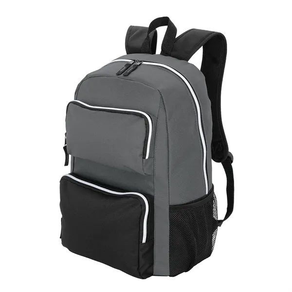 RPET Double-Pocket Computer Backpack - RPET Double-Pocket Computer Backpack - Image 4 of 9