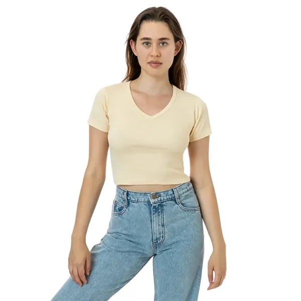 Baby Rib Short Sleeve V-Neck - Baby Rib Short Sleeve V-Neck - Image 1 of 7