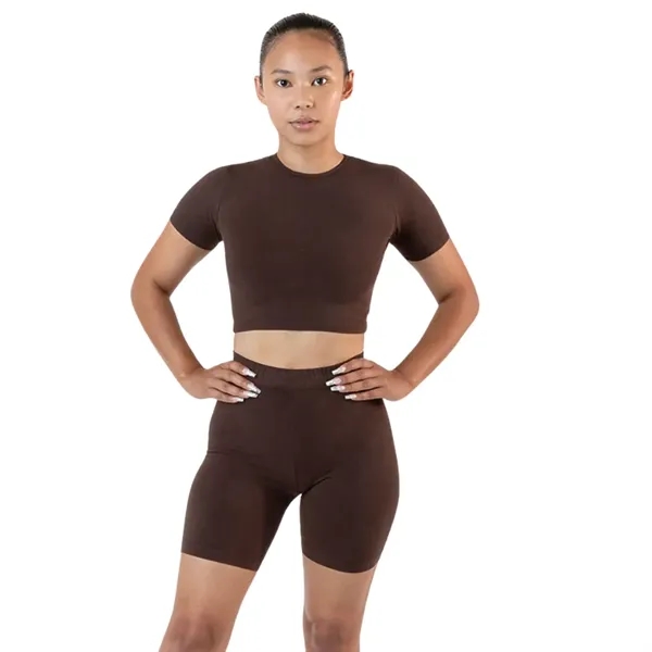Cotton Spandex Crew Crop Top - Cotton Spandex Crew Crop Top - Image 1 of 16