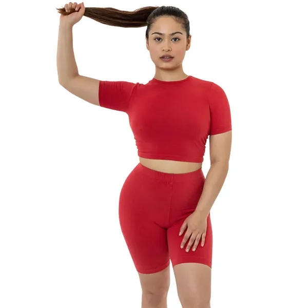 Cotton Spandex Crew Crop Top - Cotton Spandex Crew Crop Top - Image 3 of 16