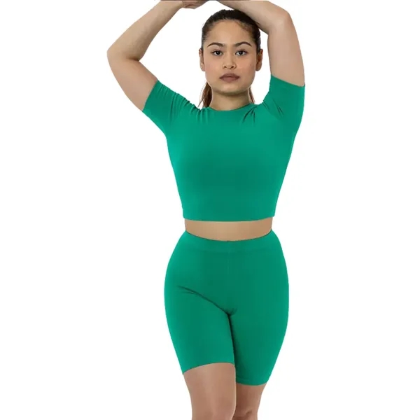 Cotton Spandex Crew Crop Top - Cotton Spandex Crew Crop Top - Image 6 of 16