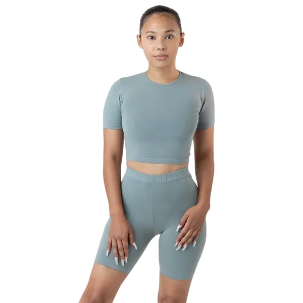 Cotton Spandex Crew Crop Top - Cotton Spandex Crew Crop Top - Image 7 of 16