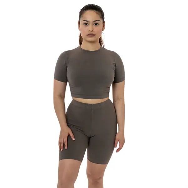 Cotton Spandex Crew Crop Top - Cotton Spandex Crew Crop Top - Image 8 of 16
