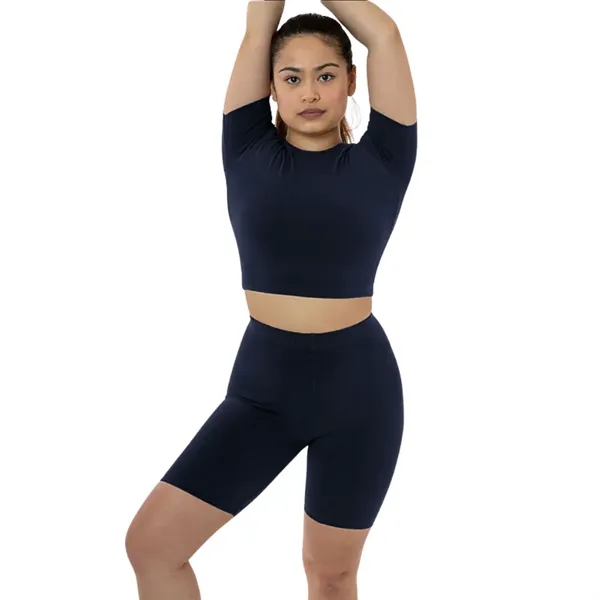 Cotton Spandex Crew Crop Top - Cotton Spandex Crew Crop Top - Image 12 of 16