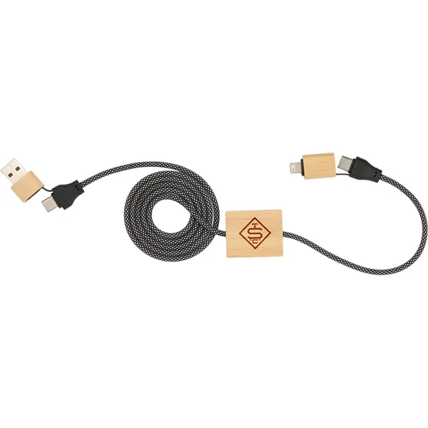 FSC® 100% Bamboo 5-in-1 100W Laptop Charging Cable - FSC® 100% Bamboo 5-in-1 100W Laptop Charging Cable - Image 0 of 8