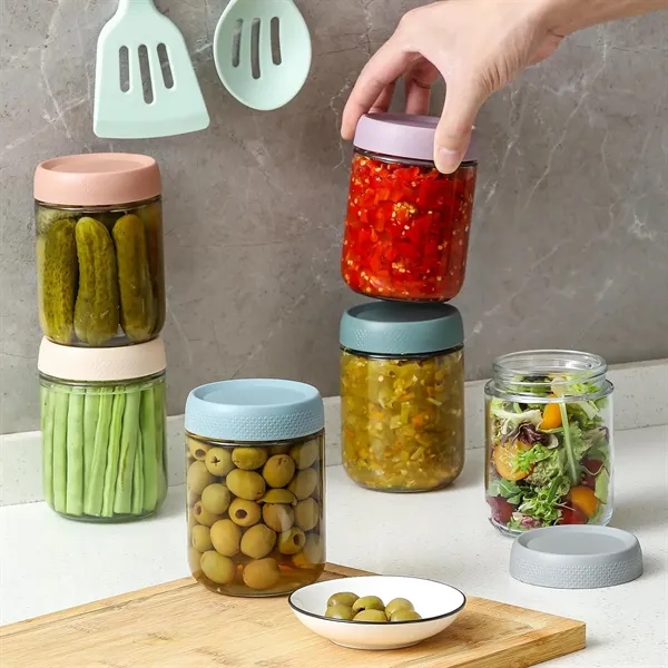 16 oz Overnight Oats Containers with Lids Glass jars - 16 oz Overnight Oats Containers with Lids Glass jars - Image 4 of 5