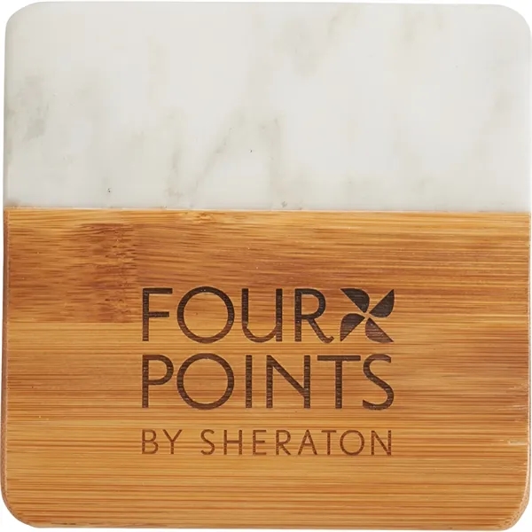 Marble and Bamboo Coaster Set - Marble and Bamboo Coaster Set - Image 1 of 9