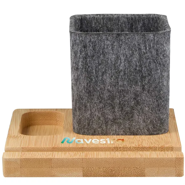 Recycled Felt & Bamboo Pen Holder - Recycled Felt & Bamboo Pen Holder - Image 0 of 0