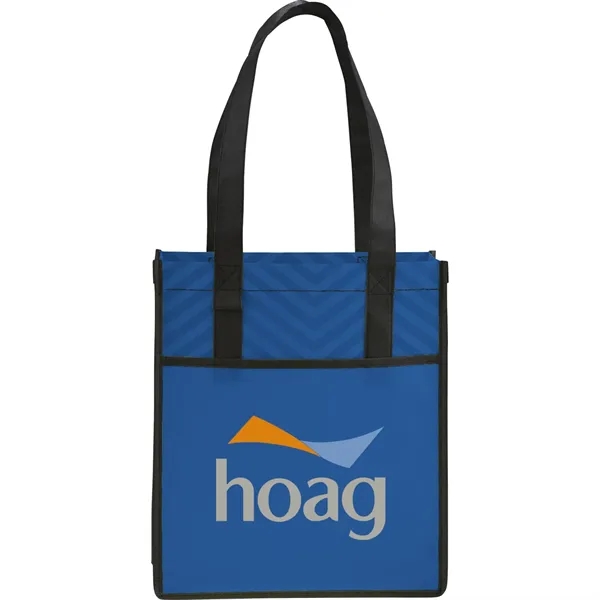 Printed Chevron Non-Woven Shopper Tote - Printed Chevron Non-Woven Shopper Tote - Image 1 of 5