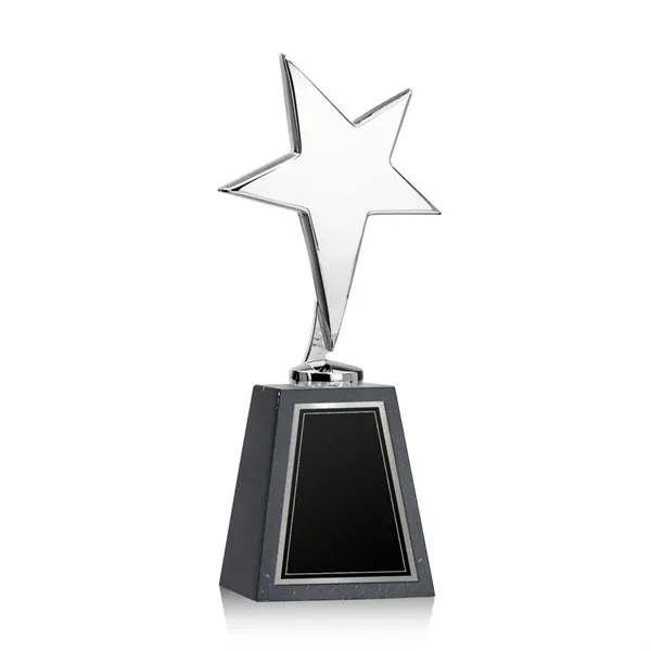 Tuscany Chrome Star on Tall Marble Base - Black