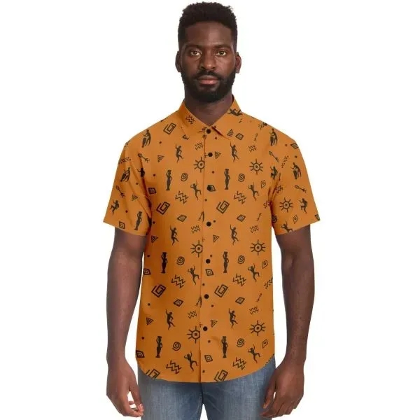 Short Sleeve Button Down Shirt - All Over Print - Short Sleeve Button Down Shirt - All Over Print - Image 2 of 3