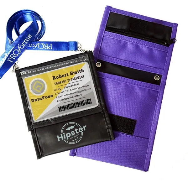 Adjustable Lanyard Neck Wallet - 6.75" x 5.25" - Adjustable Lanyard Neck Wallet - 6.75" x 5.25" - Image 3 of 7