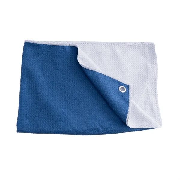 Sublimation Waffle Golf Towel with Grommet & Carabiner - 12" - Sublimation Waffle Golf Towel with Grommet & Carabiner - 12" - Image 4 of 4