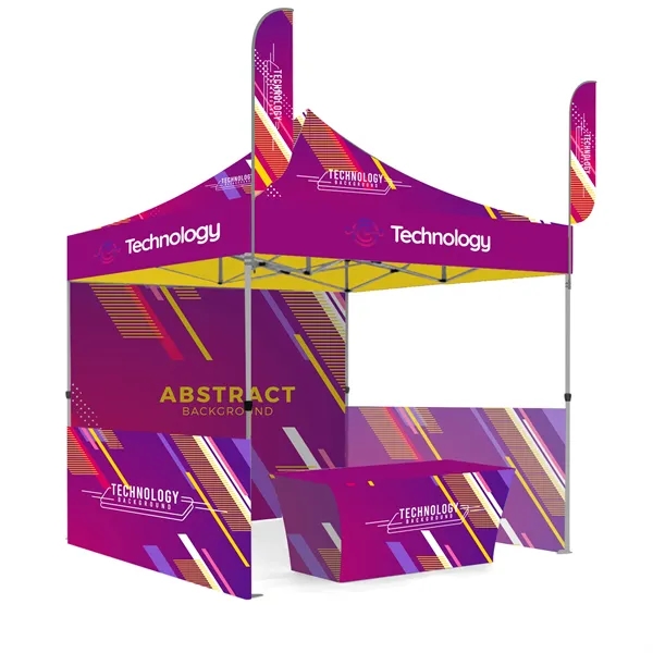 10' X 10' Custom Printed Canopy Tents + 3 Walls + 8ft - 2 Pi - 10' X 10' Custom Printed Canopy Tents + 3 Walls + 8ft - 2 Pi - Image 1 of 5