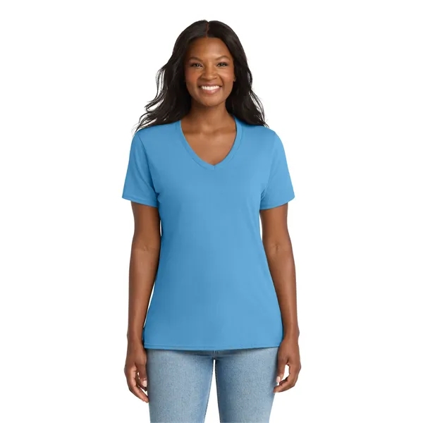 Port & Co Women's Core Cotton V-Neck Tee. - Port & Co Women's Core Cotton V-Neck Tee. - Image 0 of 129