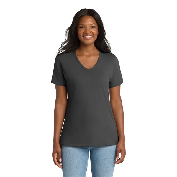 Port & Co Women's Core Cotton V-Neck Tee. - Port & Co Women's Core Cotton V-Neck Tee. - Image 15 of 129
