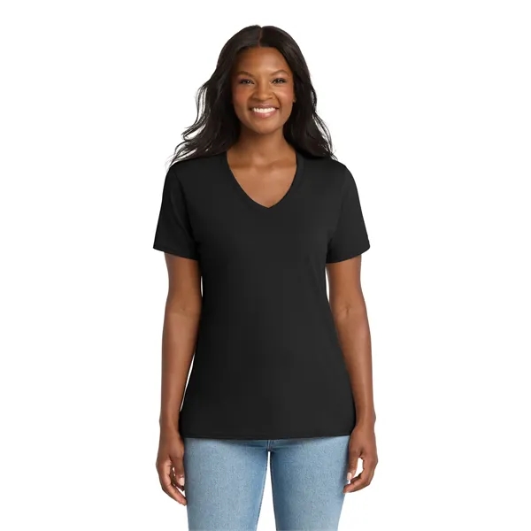 Port & Co Women's Core Cotton V-Neck Tee. - Port & Co Women's Core Cotton V-Neck Tee. - Image 20 of 129