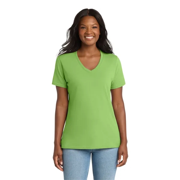 Port & Co Women's Core Cotton V-Neck Tee. - Port & Co Women's Core Cotton V-Neck Tee. - Image 25 of 129